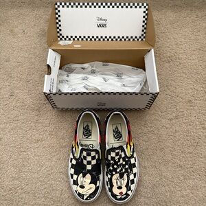 Vans Disney Mickey and Minnie Checkered Sneakers - Black and White